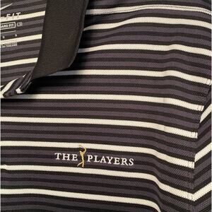 NIKE Golf Mens Polo Shirt Large The Players championship logo black stripe TPC